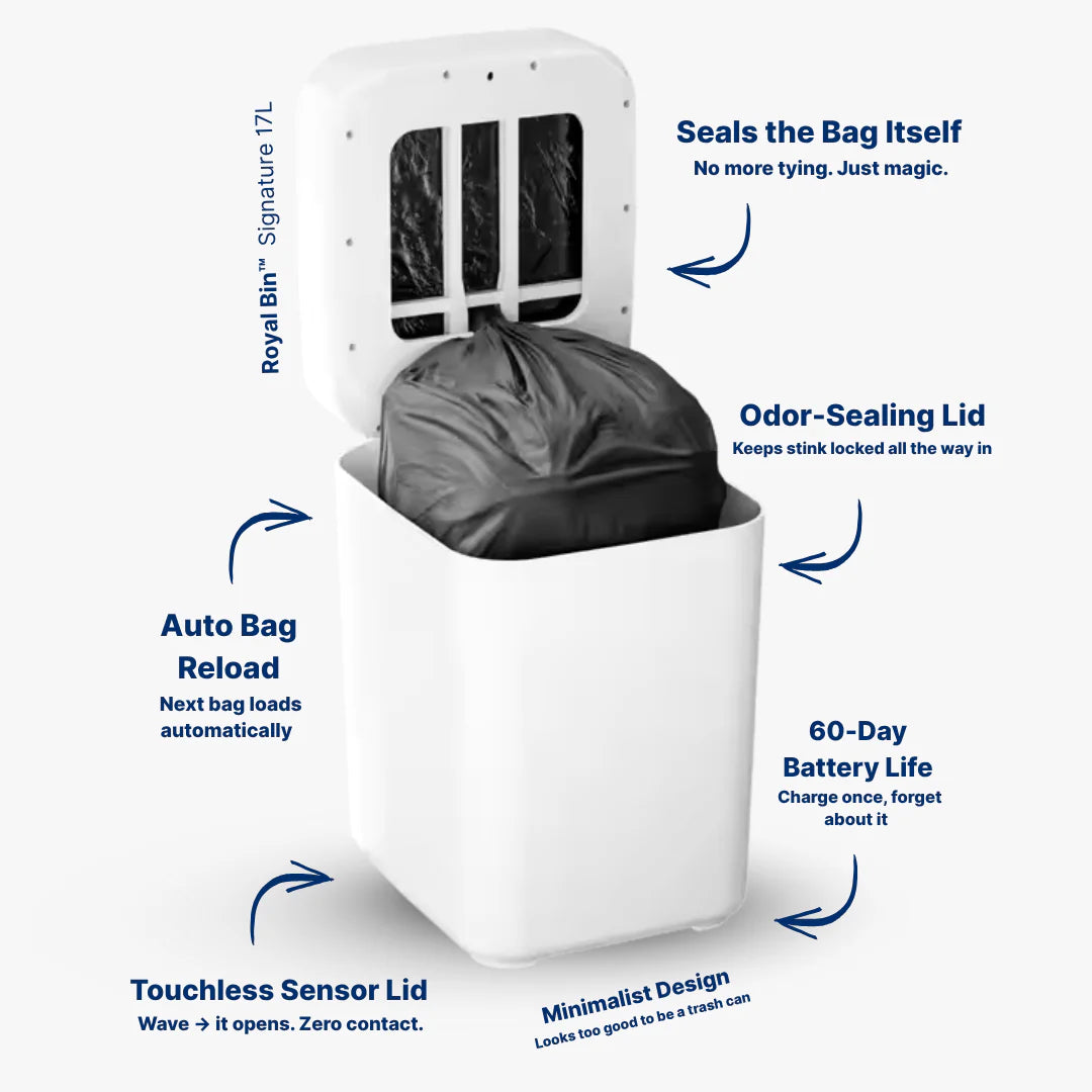 Self-sealing smart trash can