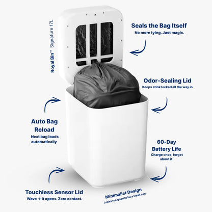 Self-sealing smart trash can